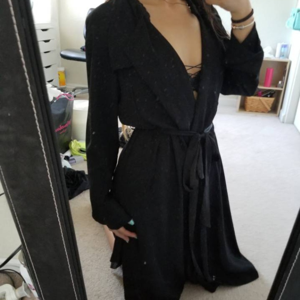 Black chiffon duster